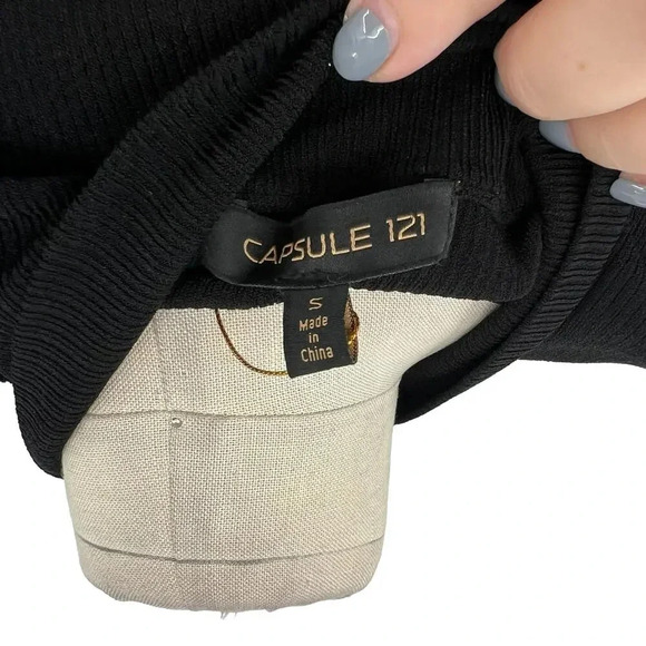 Capsule 121 The Star Vest Black Ribbed Knit Tank Top Zip Front Size Small - Picture 12 of 14